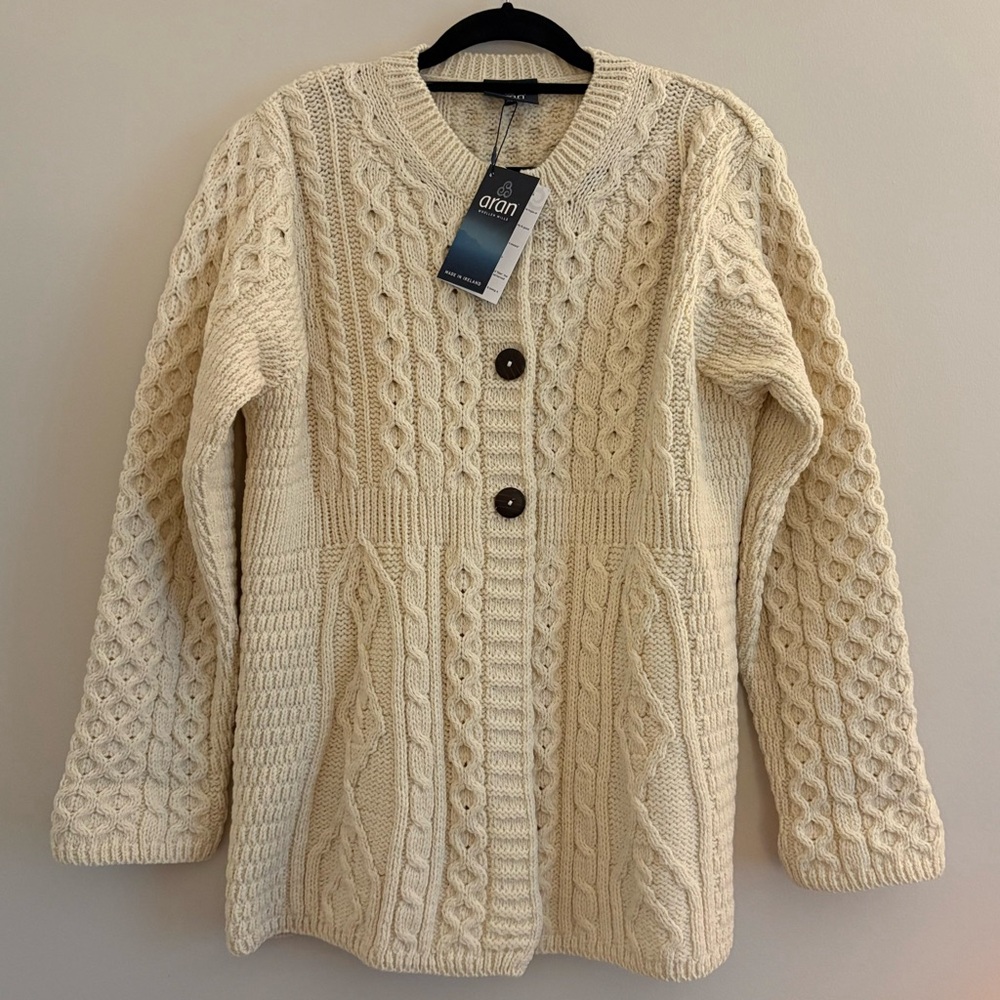100% merino wool a-line cardigan